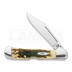 Case Cutlery Mini Copperlock Amber Bone Pocket Knife 00133