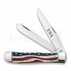 Case Cutlery Patriotic Trapper Smooth Bone Pocket Knife 64132