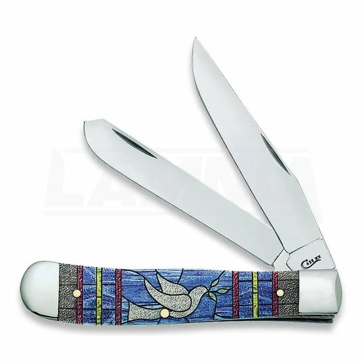 Case Cutlery Trapper Stained Glass Dove Folding Knife 38715 3 Case Cutlery Trapper Stained Glass Dove Folding Knife 38715