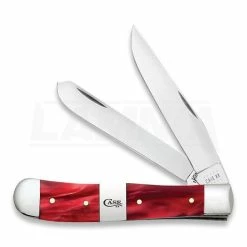 Case Cutlery Red Pearl Kirinite Smooth Trapper Pocket Knife 25270