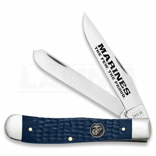 Case Cutlery USMC Trapper Navy Blue Pocket Knife 13195 3 Case Cutlery USMC Trapper Navy Blue Pocket Knife 13195