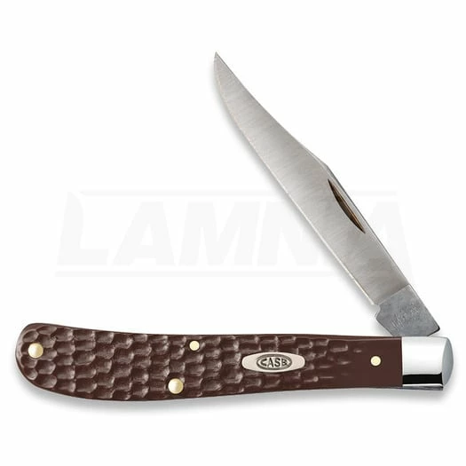Case Cutlery Slimline Trapper Brown Delrin Pocket Knife 135 4 Case Cutlery Slimline Trapper Brown Delrin Pocket Knife 135 - Image 2