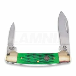Hen & Rooster Canoe Green Pick Bone Folding Knife